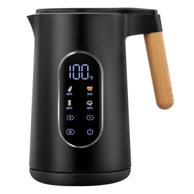 Abbildung von VORSCH Wasserkocher Edelstahl 1,7 L 2200 W, mit Temperatureinstellung Temperaturwahl Warmhaltefunktion 40 100 C, Trockengehschutz, LCD Display 360 Basis, doppelwandig BPA frei, Schwarz