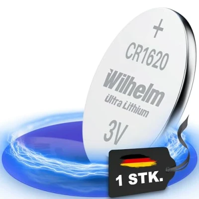 Abbildung von 1 x CR1620 CR 1620 WILHELM Lithium Knopfzelle 3V 70mAh ø16x2,0mm Batterie DL1620, 6620