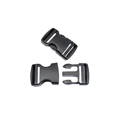 Abbildung von BAIWOAK Schnellverschluss Schnallen, 3,8 cm breit, 2 Stück, doppelt, verstellbar, kein Nähen, robust, Kunststoff, Ersatz für Nylon Gurtband, Rucksack, Gürteltasche, Hundehalsbänder
