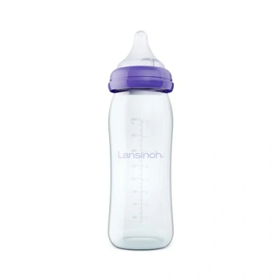 Abbildung von Lansinoh Glas Babyflasche mit NaturalWave Sauger Gr. M, 240 ml
