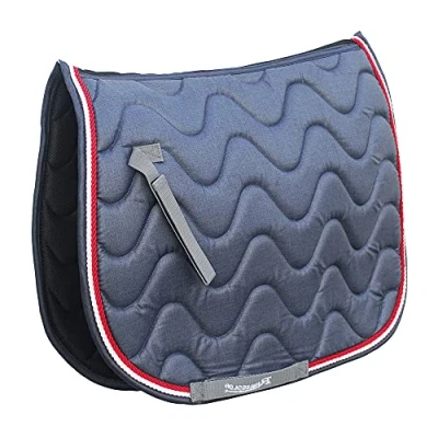 Abbildung von Rhinegold Sattelpolster Wave, komplett Denim/Rot