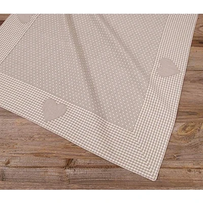 Abbildung von matches21 HOME &amp; HOBBY Tischdecke Mitteldecken Tischdecken Landhaus Premium LINA Stoffmix 70x70 cm (1 tlg)