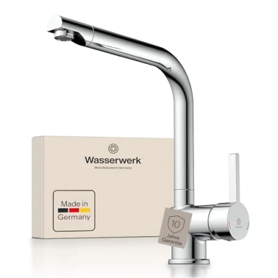 Abbildung von WASSERWERK Spültischarmatur &quot;WK 4, Wasserhahn, Küche, Einhebelmischer&quot;, 360 schwenkbar, Cold Start Funkt., geräuscharm