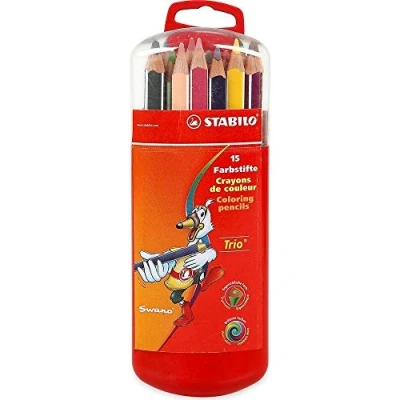 Abbildung von Dreikant Buntstift STABILO Trio dick 15er Box mit 15 verschiedenen Farben
