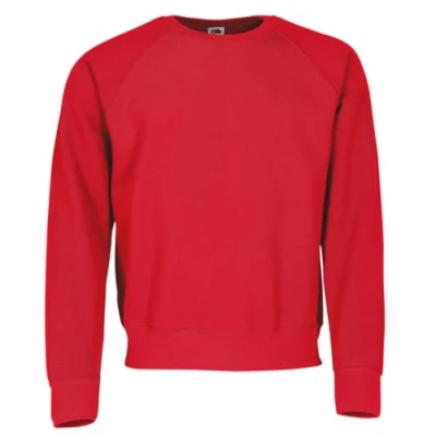 Abbildung von Fruit of the Loom Classic Raglan Sweat + GRATIS MyShirt Stoffbeutel, Farbe:rot Größe:M