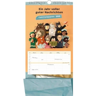 Abbildung von Familienplaner 2025: Ein Jahr voller guter Nachrichten: Familienkalender. Der perfekte &quot;Family Organizer&quot; mit 5 Spalten und Zetteltasche
