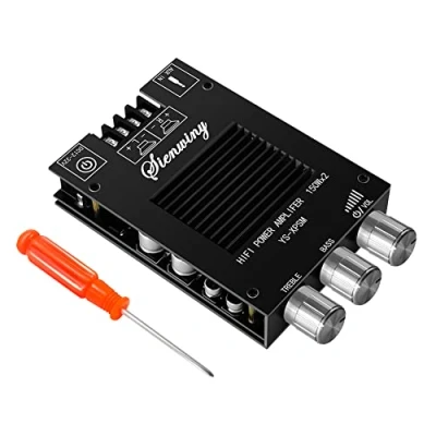 Abbildung von Joskeijky 150Wx2 TDA7498E Stereo Audio Verstärkerplatine Höhenbässe Bluetooth Leistungsverstärkermodul Zweikanal Kühlkörper