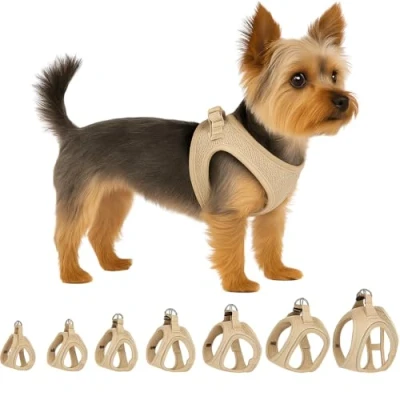 Abbildung von Flamingo Step Go Bento Geschirr Beige, XS (A: 28 30 cm, B: 32 3 mm), Komfortabel und Verstellbar, Ideal für Papillon, Shih Tzu, Havaneser, Zwergpinscher usw.