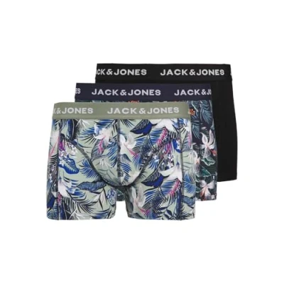 Abbildung von Jack &amp; Jones Junior Jacbrady Flower Trunks JNR 3 PACK Panties für Kinder, Größe: 128, Sky captain/iceberg green/black