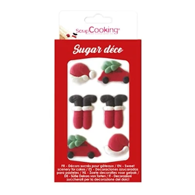 Abbildung von ScrapCooking Weihnachten Zuckerdekorationen Essbare Zucker Tortendeko Weihnachtsmann Deko für Cupcakes, Backwaren, Desserts, Kuchen, Kekse Nikolaus