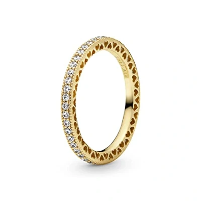 Abbildung von Pandora Sparkle Hearts Ring, Damen, Größe: 54, Gold plated