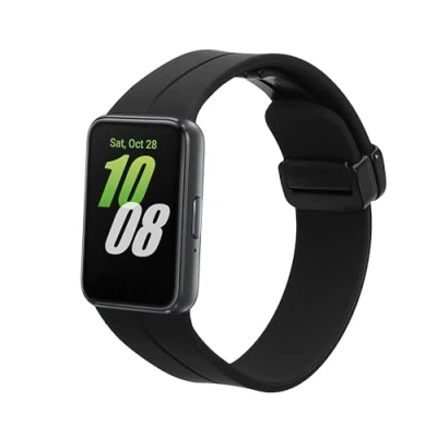Abbildung von kwmobile Ersatzarmband kompatibel mit Samsung Galaxy Fit 3 Armband Fitnesstracker Band aus Silikon in Schwarz