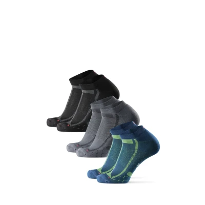 Abbildung von Danish Endurance LOW CUT Distance Running 3 PACK Füßlinge, Größe: 39 42, Grey, black, blue