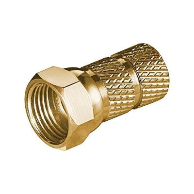 Abbildung von Goobay 51869 Aufdreh F Stecker 6, 5 mm, Kupfer Vergoldet, Breite Mutter