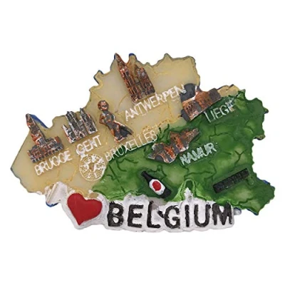Abbildung von Belgische Karte 3D Kühlschrankmagnet Reiseaufkleber Souvenirs aus Kunstharz für Zuhause und Küche, Dekoration Belgien China
