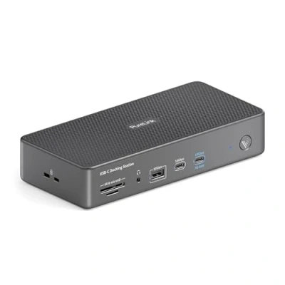 Abbildung von Vuelogic USB C Docking Station Dual Screen, 14 in 1 USB4 Gen3 8K Unterstützung, 2X HDMI 4K, Thunderbolt 3 Kompatibel, Ethernet, Multiport, Schwarz