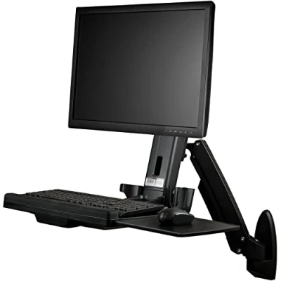 Abbildung von StarTech.com Wandmontage Sitz / Steh Workstation 1 Monitor bis zu 24&quot; VESA Höhenverstellbarer Ergonomischer Schreibtisch