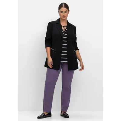Abbildung von Sheego Twill Stoffhose, Damen, Größe: 46, Pflaume