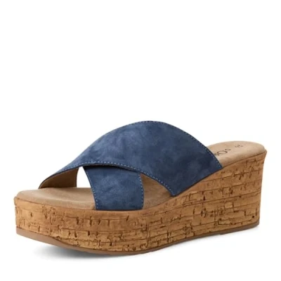 Abbildung von s.Oliver Pantolette hoch, Damen, Größe: 38, Indigo Leder
