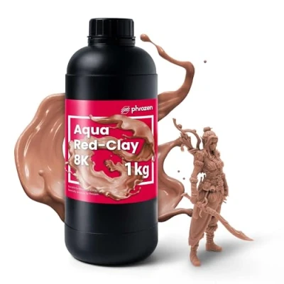 Abbildung von Phrozen Aqua Red Clay 8K 3D Drucker Resin für SLA/DLP/LCD Printer 405nm Standard Photopolymer Druck Harz Hohe Präzision, Geringer Geruch Rot (1kg)