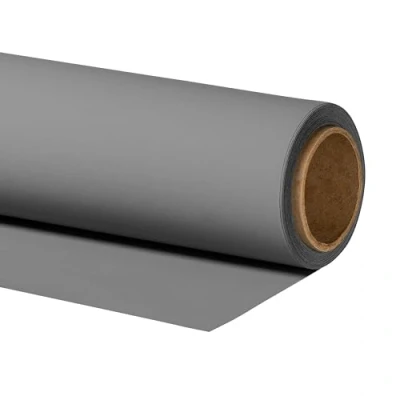 Abbildung von Walimex pro Papierhintergrund grau 1,35m x 10m, Nahtloser Hintergrundkarton, ideal für Fotografie, Video, Portrait, Hintergrundsystem, Fotohintergrund, Studiobedarf und Fotostudiohintergrund