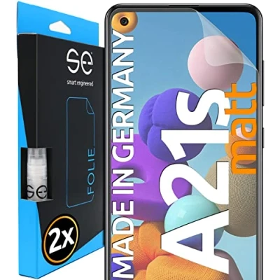 Abbildung von smart engineered [2 Stück] Entspiegelte 3D Schutzfolien kompatibel mit Samsung Galaxy A21s, hüllenfreundliche matte Displayschutz Folie, Schutz vor Schmutz und Kratzern, kein Schutzglas