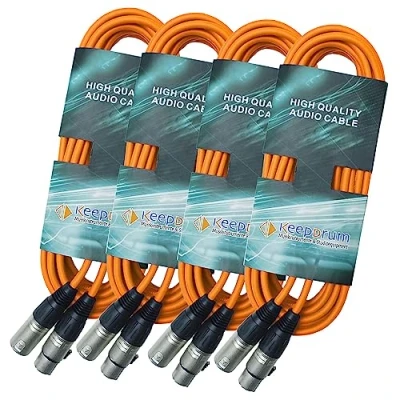 Abbildung von keepdrum 4x Mikrofonkabel XLR MC 001XX XLR/XLR Kabel (6m Orange)