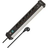 Abbildung von Brennenstuhl Premium Alu Line Steckdosenleiste 6 fach mit USB C PD 30W und A 18W aus Aluminium (Made in Germany, Mehrfachsteckdose 3m Kabel Schalter, Steckerleiste zur Wandmontage)