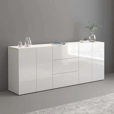 Abbildung von INOSIGN Sideboard &quot;Egypt, Kommode, Schrank, Kredenz, grifflos&quot;, 4 Türen, 3 Schubkästen mit Push To Open Funktion, Hochglanz Breite 220