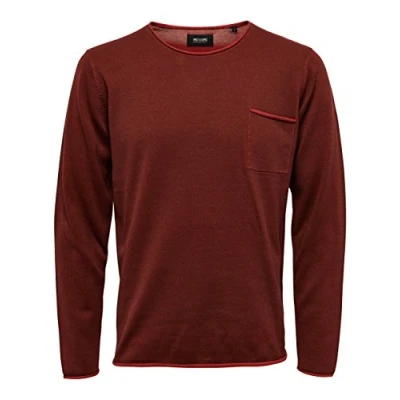 Abbildung von ONLY &amp; SONS Herren Onsgarson O Neck Noos Pullover, Rot (Zinfandel), Large (Herstellergröße: L)