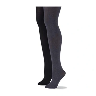 Abbildung von No Nonsense Damen Super Opaque Control Top Tights Strumpfhose, Schwarz/Graphit Heather, Large