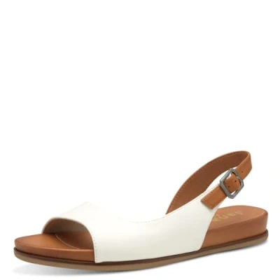 Abbildung von Jana Damen Sandalen flach mit verstellbarem Riemen Vegan, Weiß (White), 37 EU