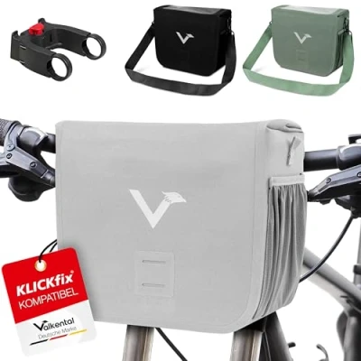 Abbildung von Valkental® x KLICKfix® wasserdichte Lenkertasche 7L Volumen Robuste Fahrradtasche Lenker mit Magnetverschluss Inkl. Handyfach Fahrrad Ebike KLICKfix kompatibel