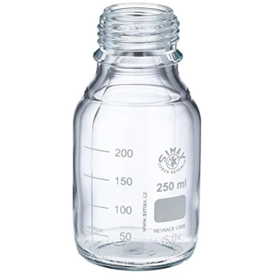 Abbildung von neoLab Laborflaschen ohne Kappe, ISO 4796 Boro Glas 3.3 GL 45, 250 ml, Transparent, 10 Stück