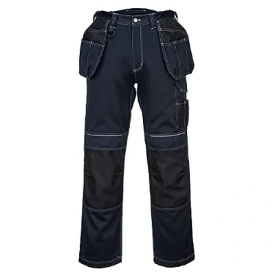 Abbildung von Portwest PW3 Arbeitshose mit Holstertaschen, Größe: 28, Farbe: Marine/Schwarz, T602NBR28