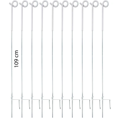 Abbildung von Ako Federstahlpfahl galv. Ø6.5mm Weiß 109cm 10 Stück
