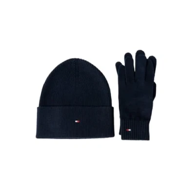 Abbildung von Tommy Hilfiger Essential Beanie Gloves SET Fingerhandschuh, Damen, Größe: One Size, Space blue