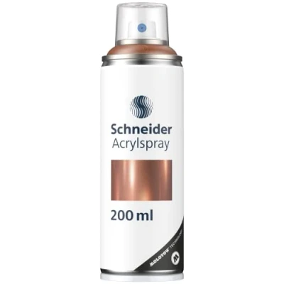 Abbildung von Schneider Paint It 030 Supreme DIY Acryllack (hochdeckende Sprühfarbe, UV beständig, 200 ml, Acrylspray für fast alle Untergründe) copper metallic