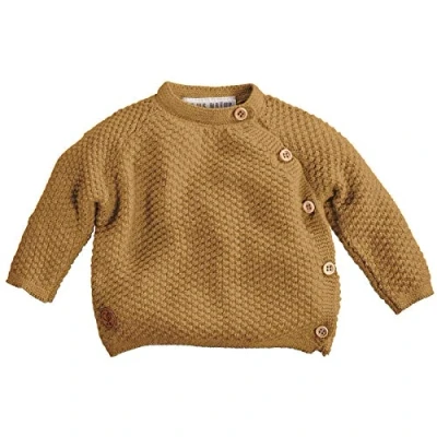 Abbildung von Bio Baby Jacke Schlüttli Strick 100% Baumwolle (KbA) GOTS zertifiziert, Curry, 62/68