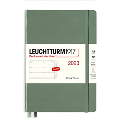 Abbildung von LEUCHTTURM1917 365946 Wochenkalender Medium (A5) 2023, 12 Monate, Olive, Englisch