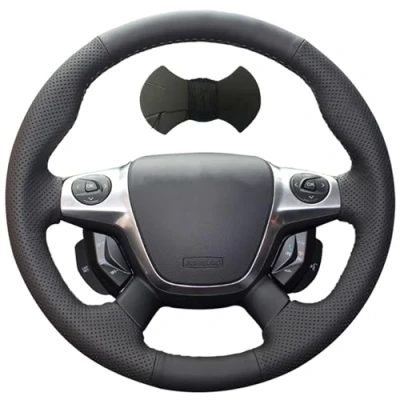 Abbildung von Shining Wheat Handgenähte Lenkradhüllen für Ford Focus 3 2012 2014 Kuga Escape 2013 2016 C MAX 2011
