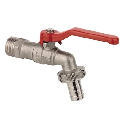 Abbildung von MS Kugel Auslaufhahn Messing 1/2&quot;AG x 3/4&quot;AG 1/2&quot;T für Gartenbewässerung Wasserhahn Garten