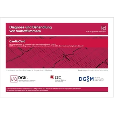 Abbildung von Diagnose und Behandlung von Vorhofflimmern: CardioCard (Pocket Leitlinien / Publikationen Fachgesellschaften)