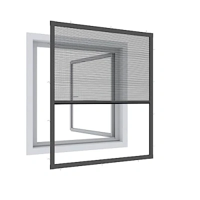 Abbildung von Windhager Insektenschutzplissee Plisseefenster ULTRA FLAT, halbtransparent, ohne bohren, verspannt, Klemmfix, Insektenschutz Plissee für Fenster 100 x 120 cm, anthra