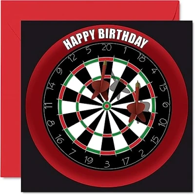 Abbildung von Stuff4 Lustige Geburtstagskarte zum 44. Geburtstag für Männer und Frauen Dartscheibe Happy Birthday Karte Vater, Mutter, Bruder, Schwester, Großvater, Oma, Onkel, Tante, 145 mm x mm,