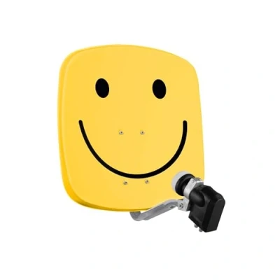 Abbildung von TechniSat DIGIDISH 45 Satelliten Schüssel für 4 Teilnehmer (45 cm kleine Sat Anlage Komplettset mit Wandhalterung, Quattro Switch LNB und An Rohr Fitting) Smiley