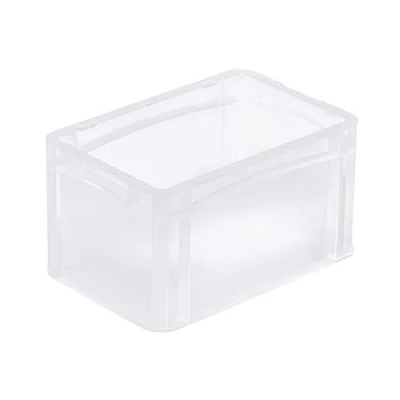 Abbildung von aidB Eurobox BASICLINE transluzent, 300 x 200 170 mm, Griffe geschlossen, transluzente Plastikbox aus durchsichtigem Kunststoff, durchsichtige Box, ideal für die Industrie, 1 St.