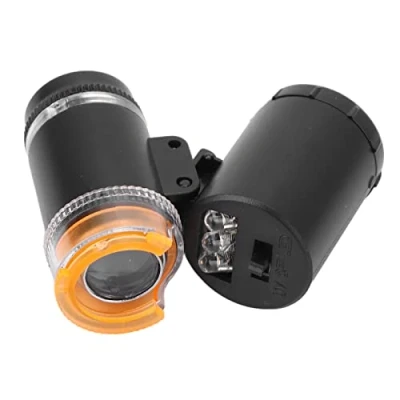 Abbildung von Mini 60X LED Mikroskop Taschenmikroskop Lupe Mikroskop, Handheld Pocket Währung Detektor Juwelier mit Licht(Schwarz)