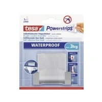 Abbildung von 6 x Tesa Powerstrips Waterproof Duohaken Zoom Metall silber VE=1 Stück