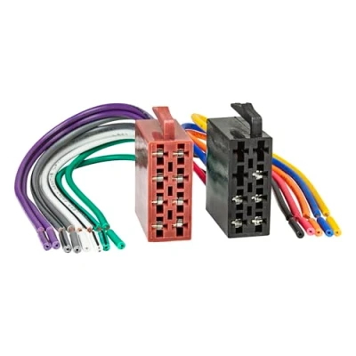Abbildung von tomzz Audio KFZ ISO Auto Radio Stecker Set auf offene lose Kabelenden Strom + 4 La Adapter